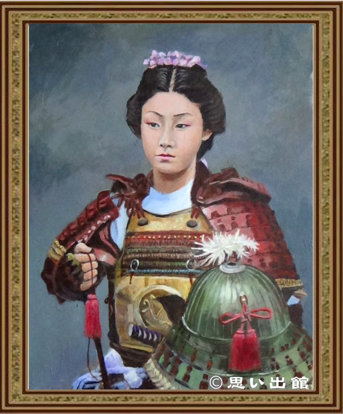 女武者の拡大肖像画