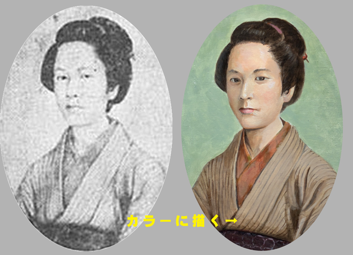 中野竹子 油絵肖像画